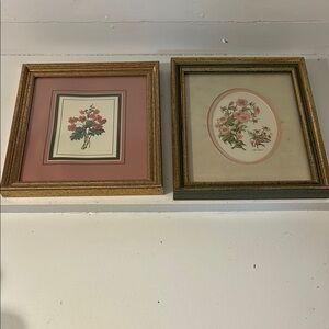 Gold Framed Floral Art Set